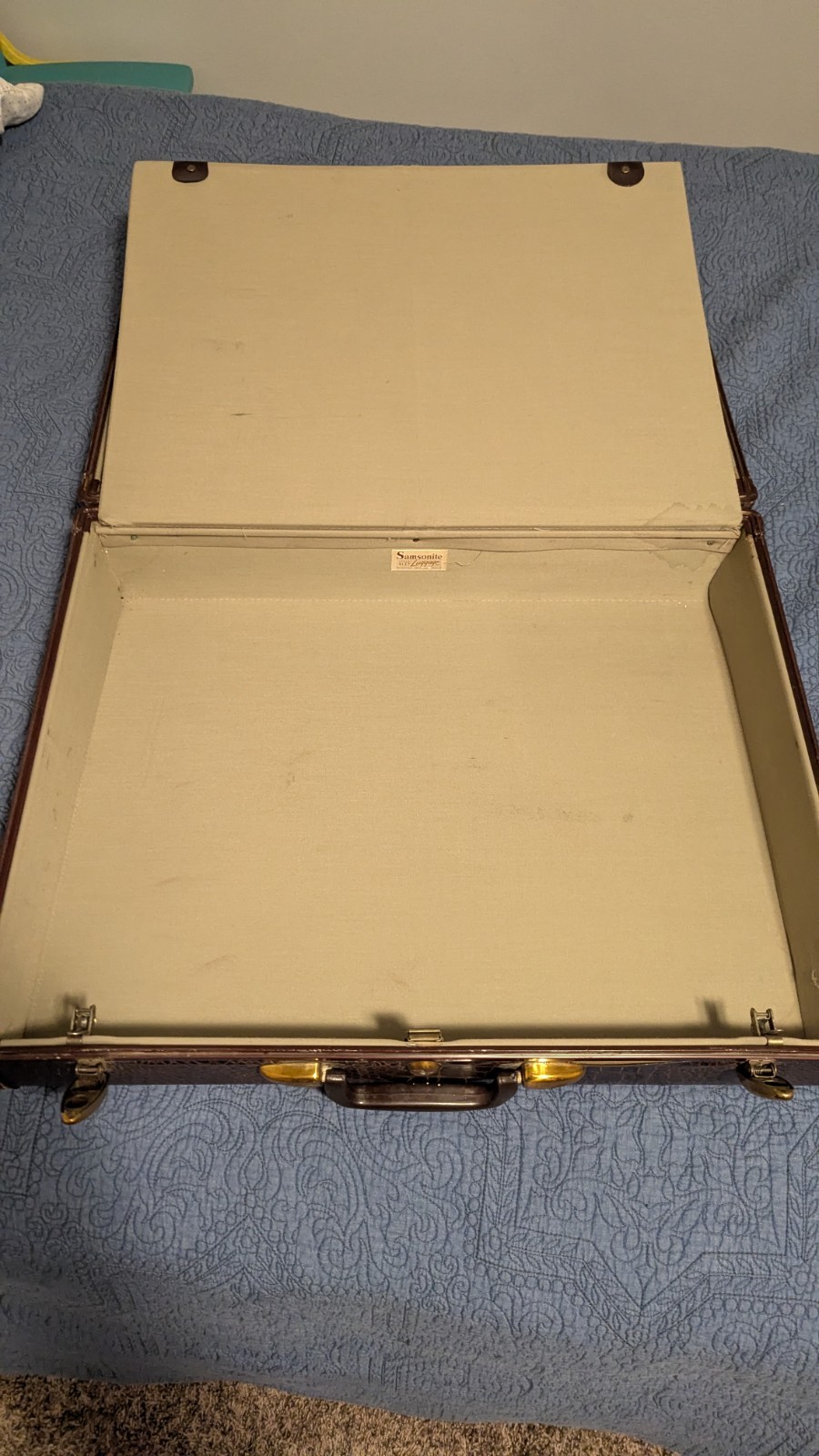 Vintage Samsonite Faux Alligator Croc Shwayder Bros Hard Sided Suitcases Luggage