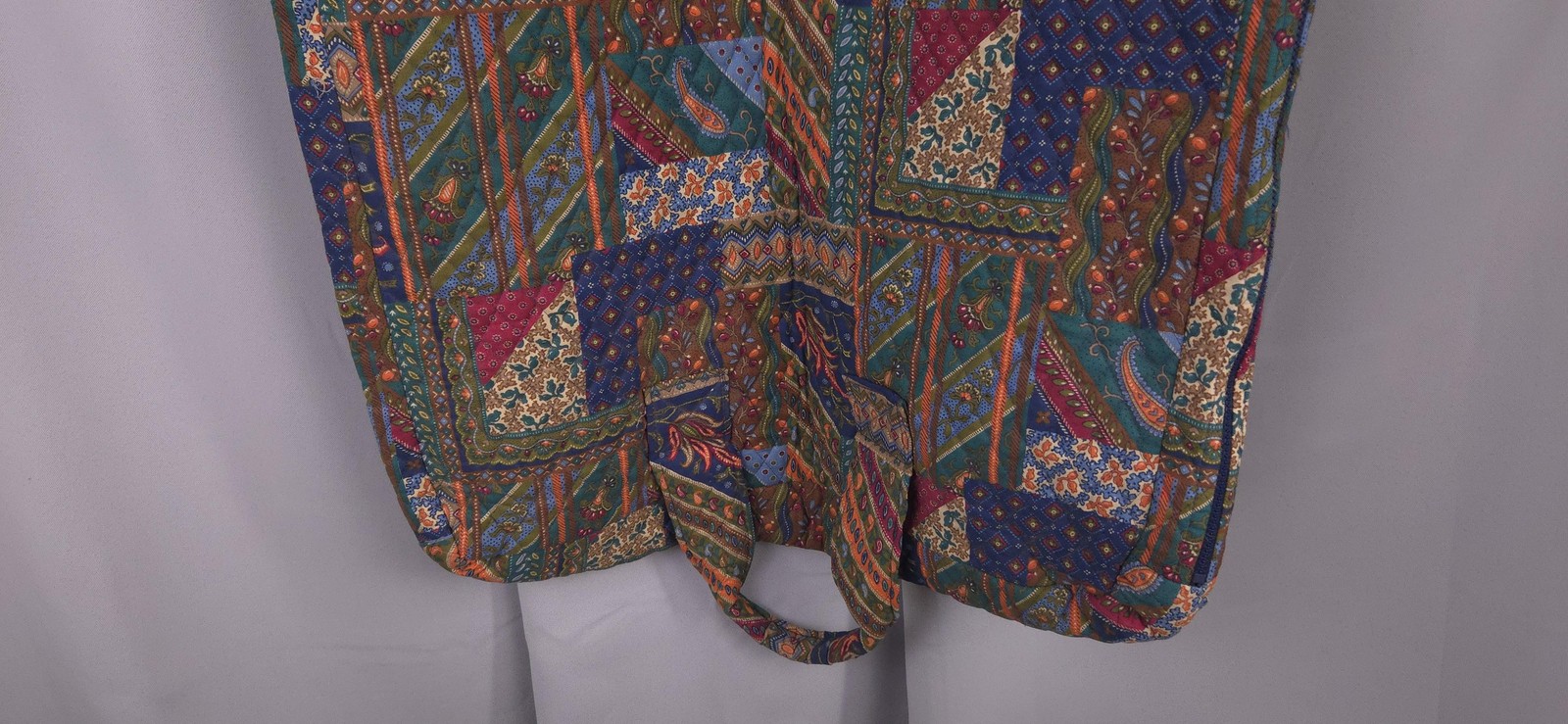 Vtg Vera Bradley Garment Bag Quilted Cotton Patchwork Travel Luggage USA 47×24