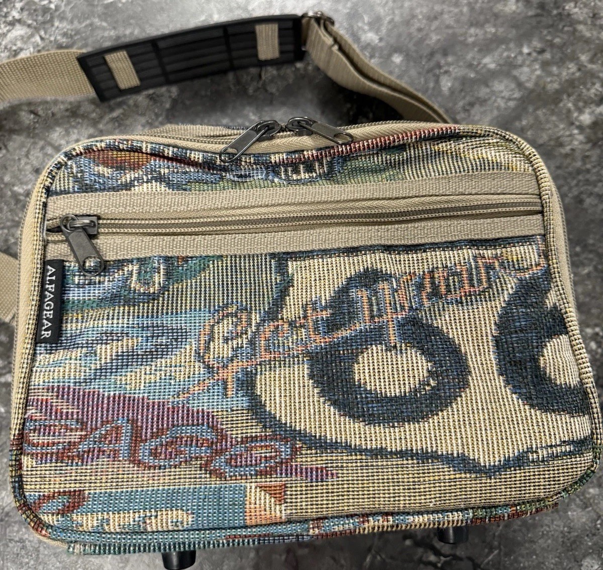 Alfagear Route 66 Tapestry Travel Cosmetic Bag Adjustable Strap Carry On 9X7