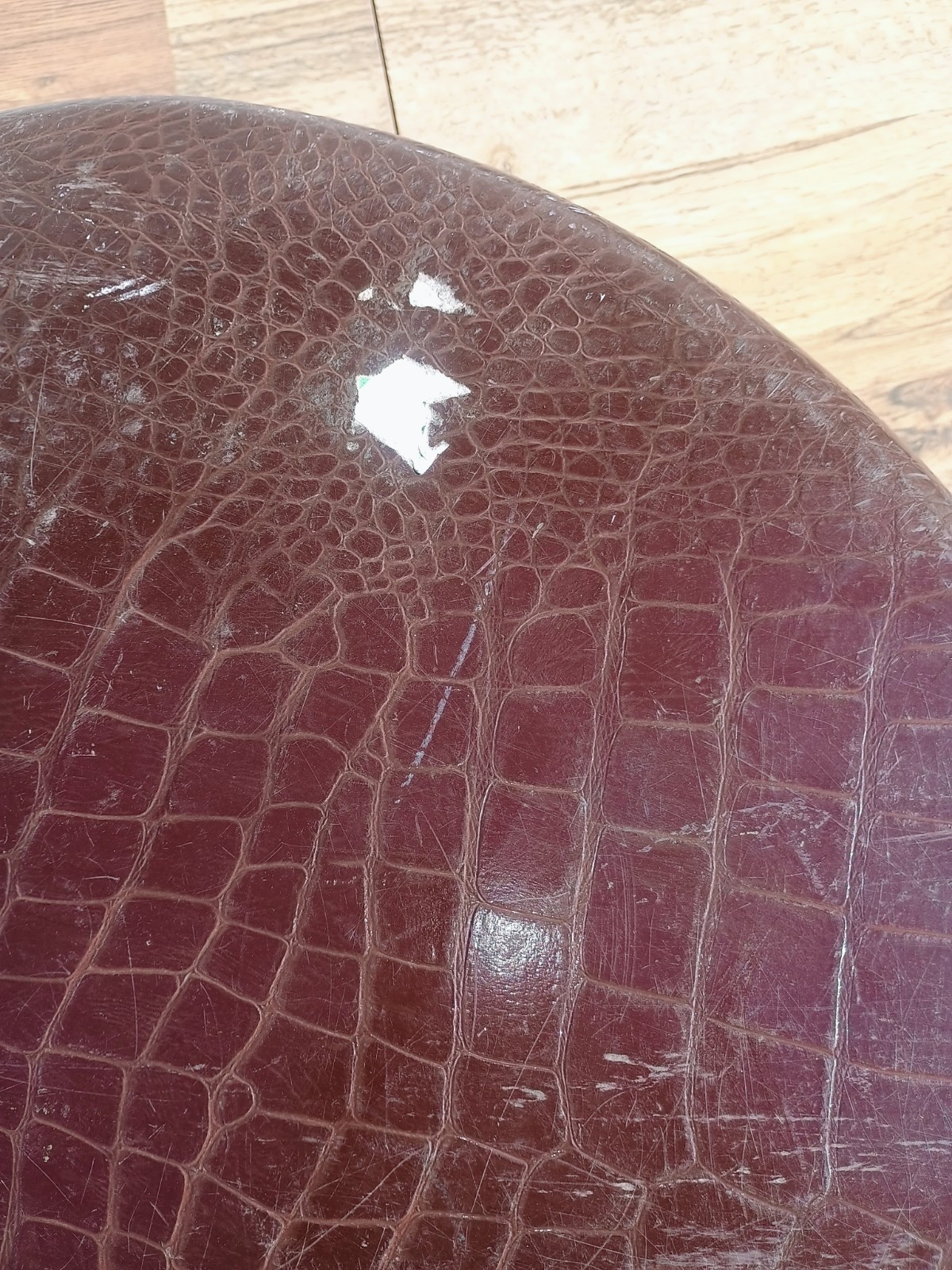 Vintage Samsonite Train Case Hat Box Style – Brown Faux Alligator Skin