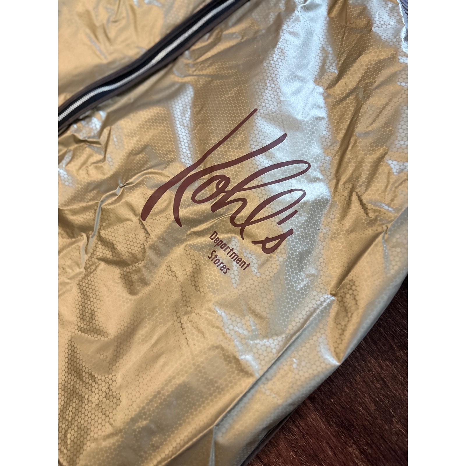 Vintage Kohls Gold Zippered Travel Garment Bag Storage Case 23.5 Wide
