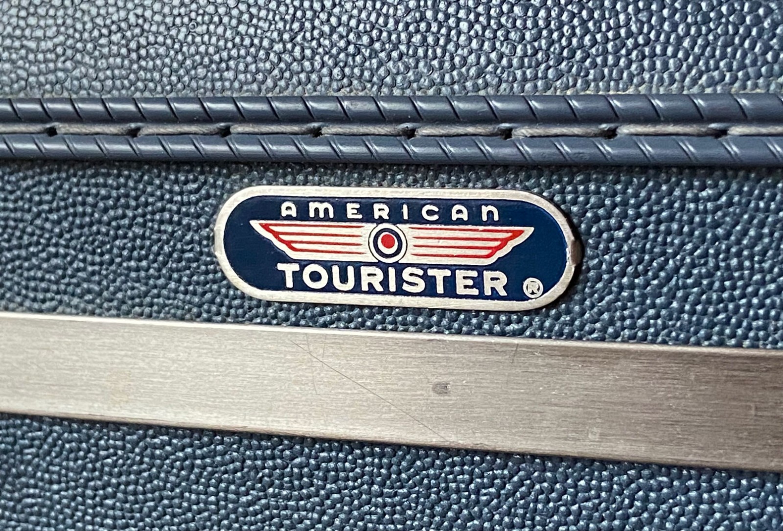 Vintage American Tourister Tiara Blue Makeup Luggage Toiletry Case w/Tray