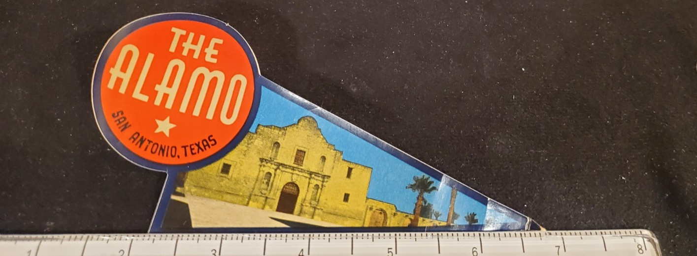 Vintage The Alamo San Antonio Texas window/suitcase decal (File #5)