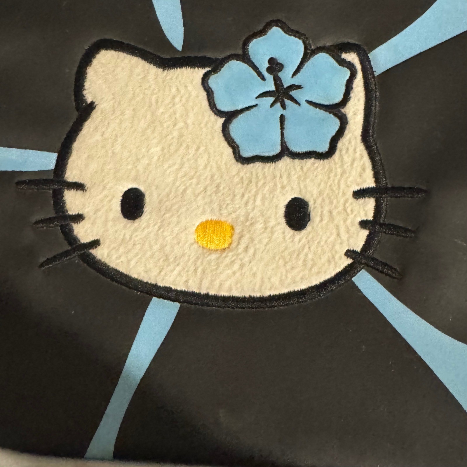 Hello Kitty Sanrio Vintage Y2K Blue Hibiscus Tropical Small Lunch Bag 2002 -READ