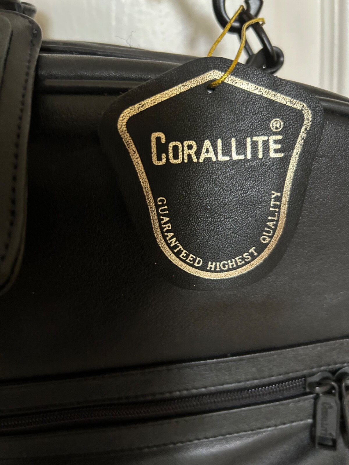 VTG CORALLITE FULL-GRAIN LEATHER ITALY HANDMADE GARMENT BAG LUXURY TRAVEL CASE