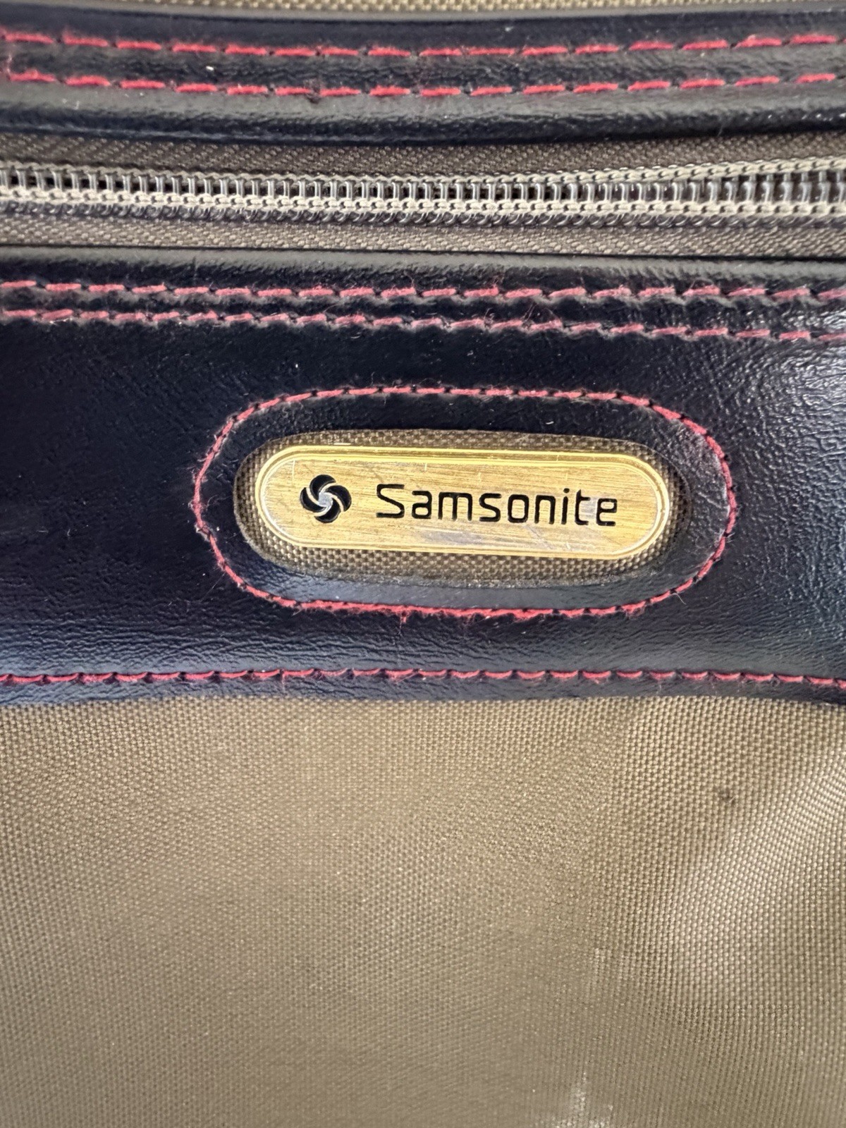 Vintage Samsonite Travel Toiletry Bag Brown Canvas Leather Trim USA