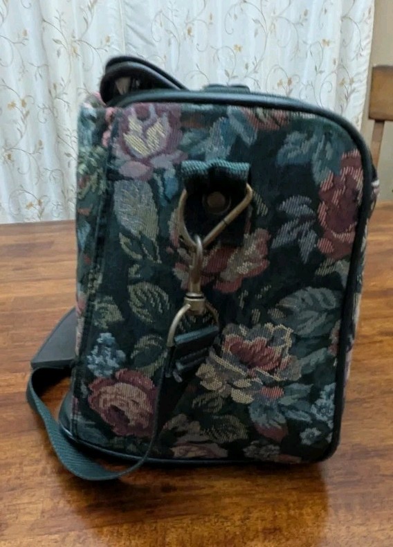 VTG 90s American Tourister 2 Luggage Set Floral Rose Tapestry Weekender Toiletry