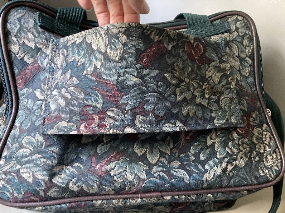 Vintage Tapestry Carry On Soft Side Luggage by Atlantic Nice 90s Emerald Green
