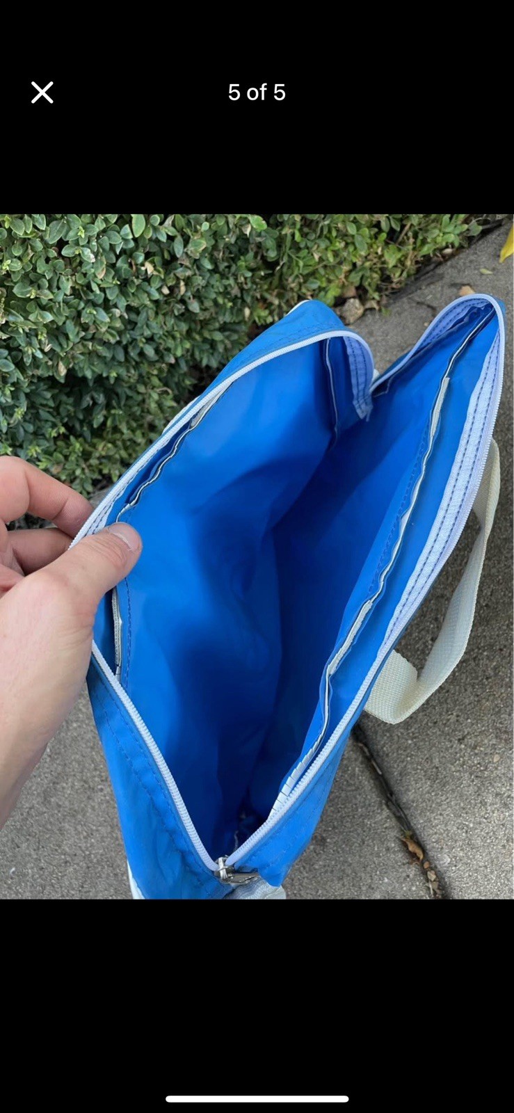 Vintage Santa Fe Carry Bag Duffle Blue and White Railroad NL