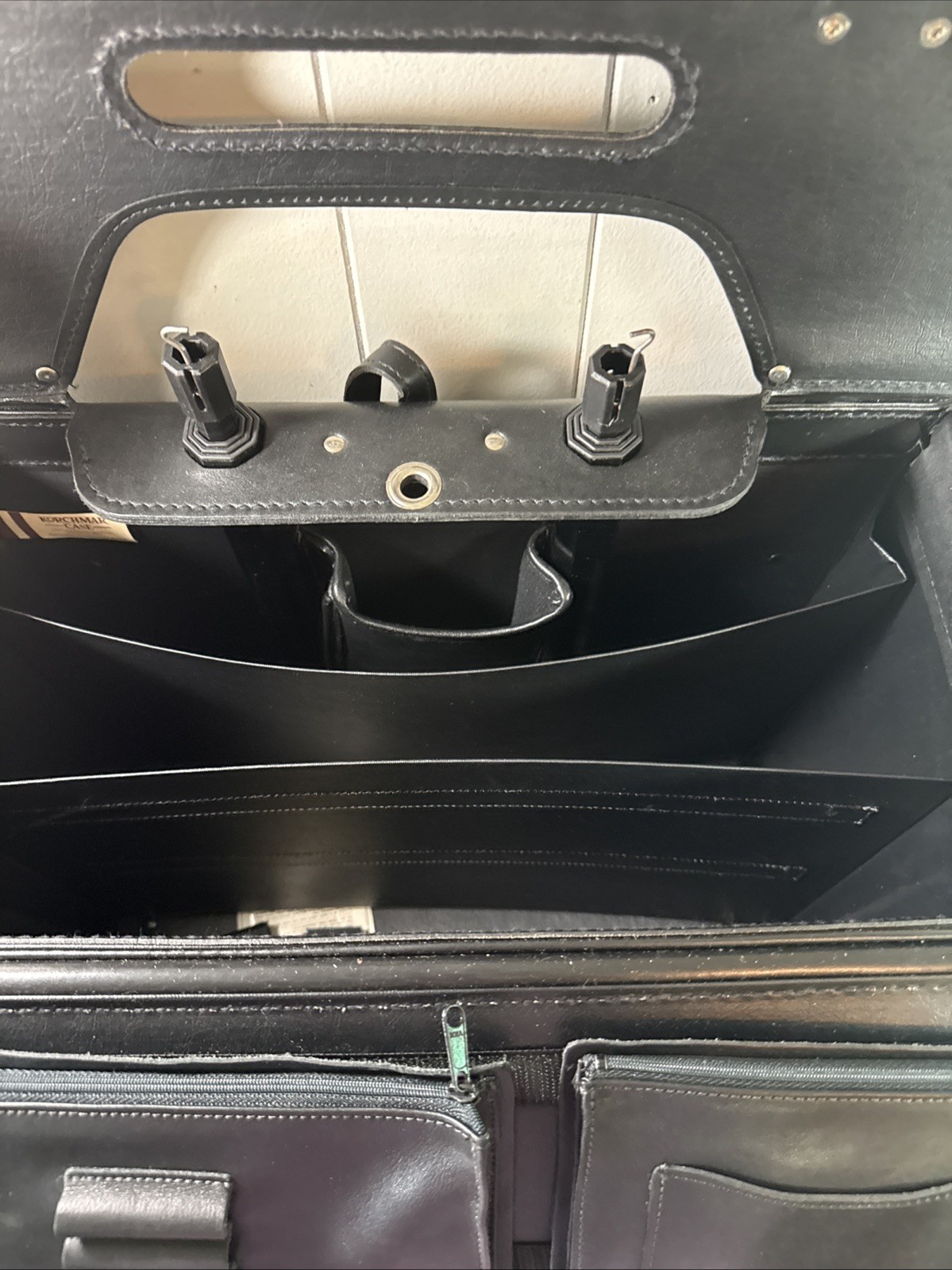 Korchmar Black Leather Attache Briefcase for Lawyers, Pilots, and Physicians