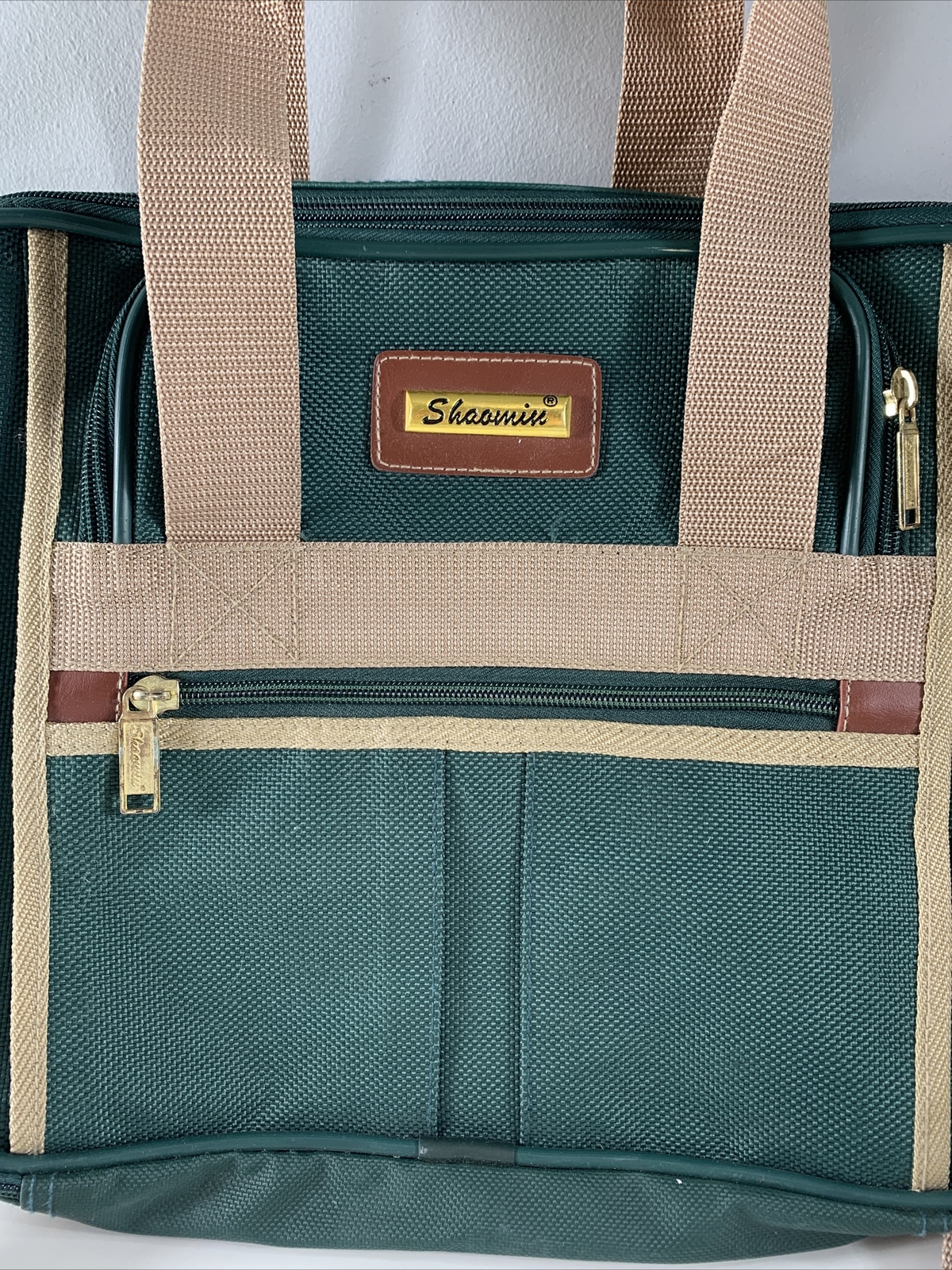 Vintage Shaomin Luggage 1990s Hunter Green Carry On Travel Bag NICE