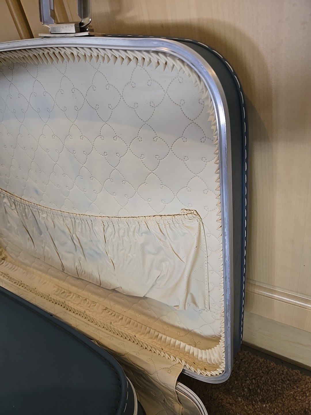 MCM Vintage 1970’s Powder Blue Hard Shell Nesting Luggage Suitcases Set Of 2