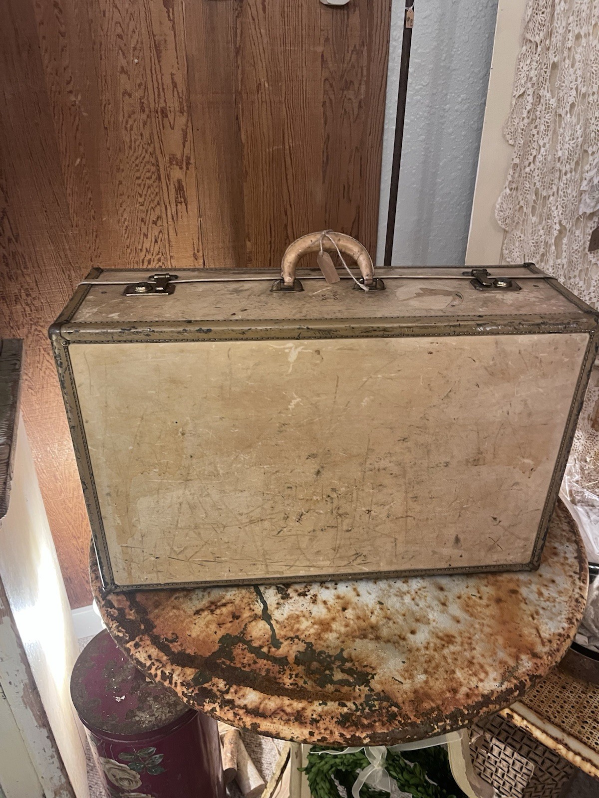 Rare Antique Vintage Hartmann Vellum Suitcase Luggage Travel Trunk Case Hard
