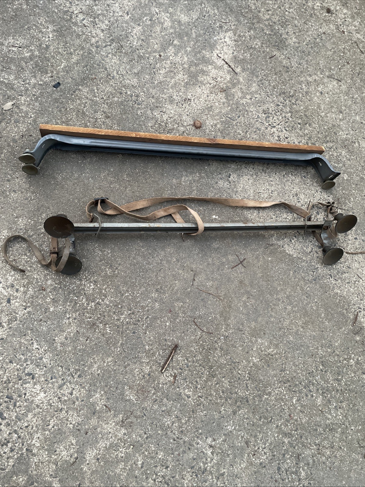 Lot Of 2 Styles 2 Mismatch VTG Luggage Rack Cross Bars 1 W Straps For Parts