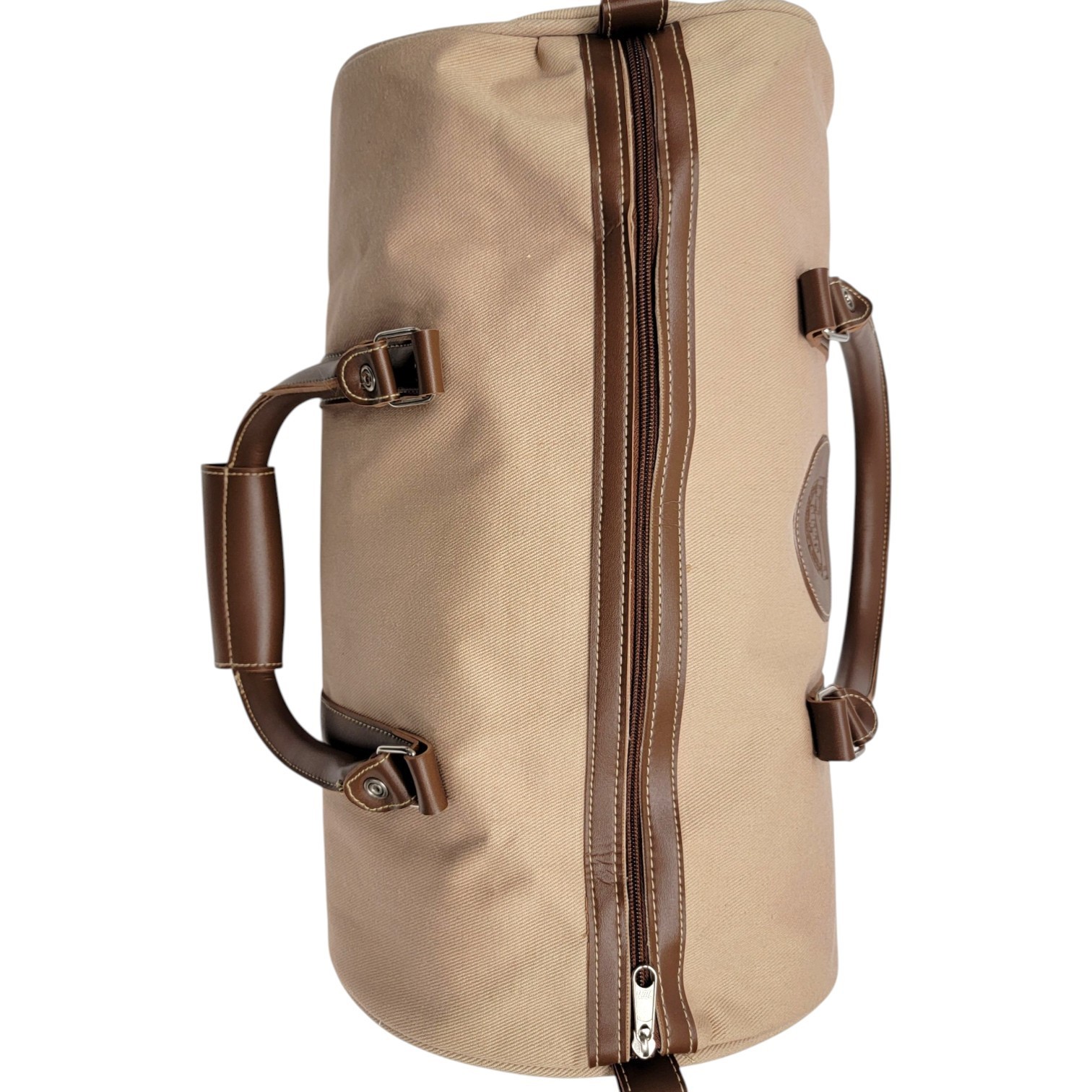 Vintage Karl Lagerfeld Duffle Bag Club Parfums Tan Canvas Travel Gym Weekender