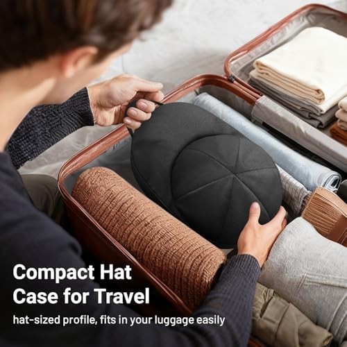 Hat Travel Case for Baseball Caps – Cap Carrier with Plastic Holder & 1