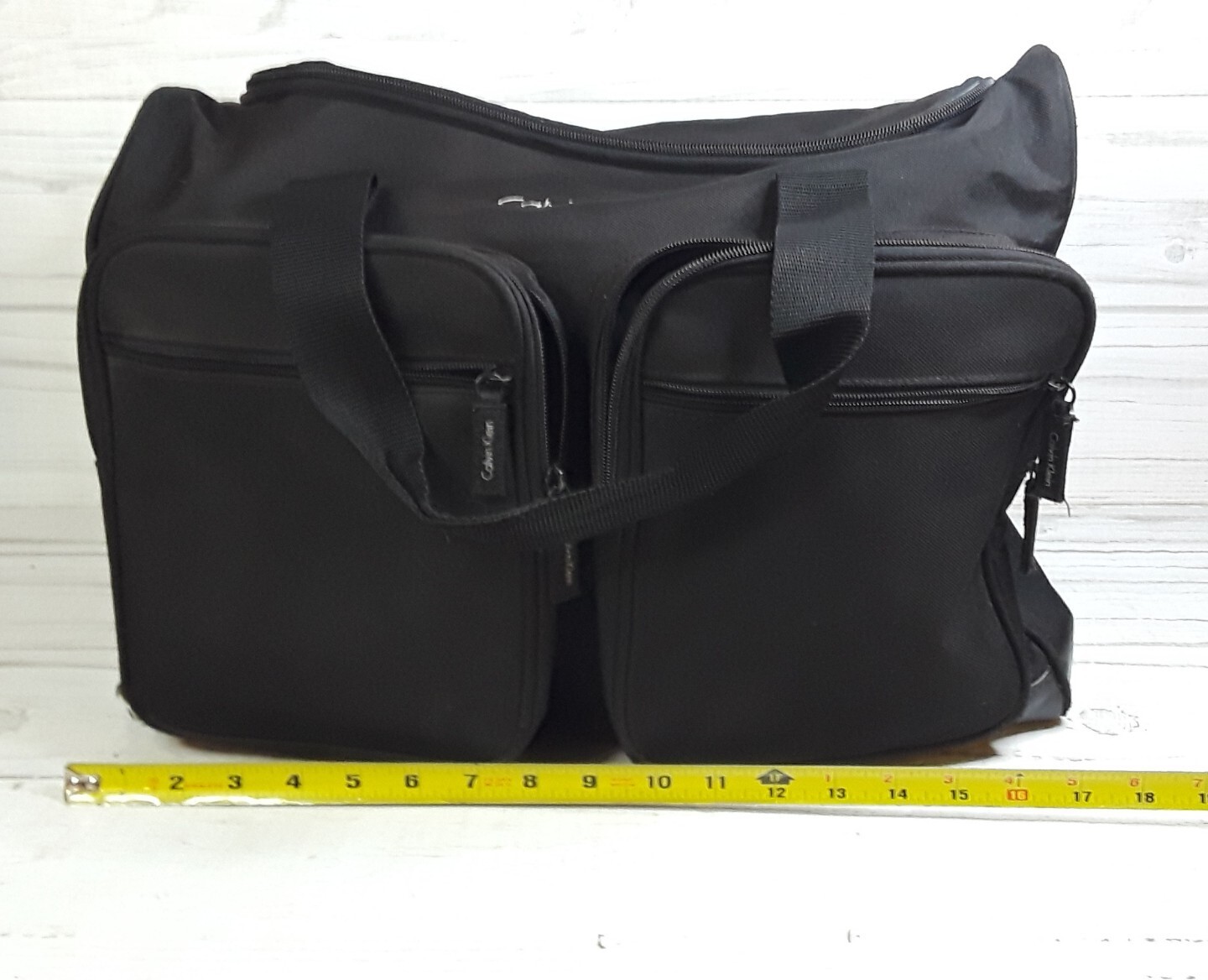 Vintage Calvin Klein Black Travel Weekend Carry on Duffle Bag Cosmetics Fragranc