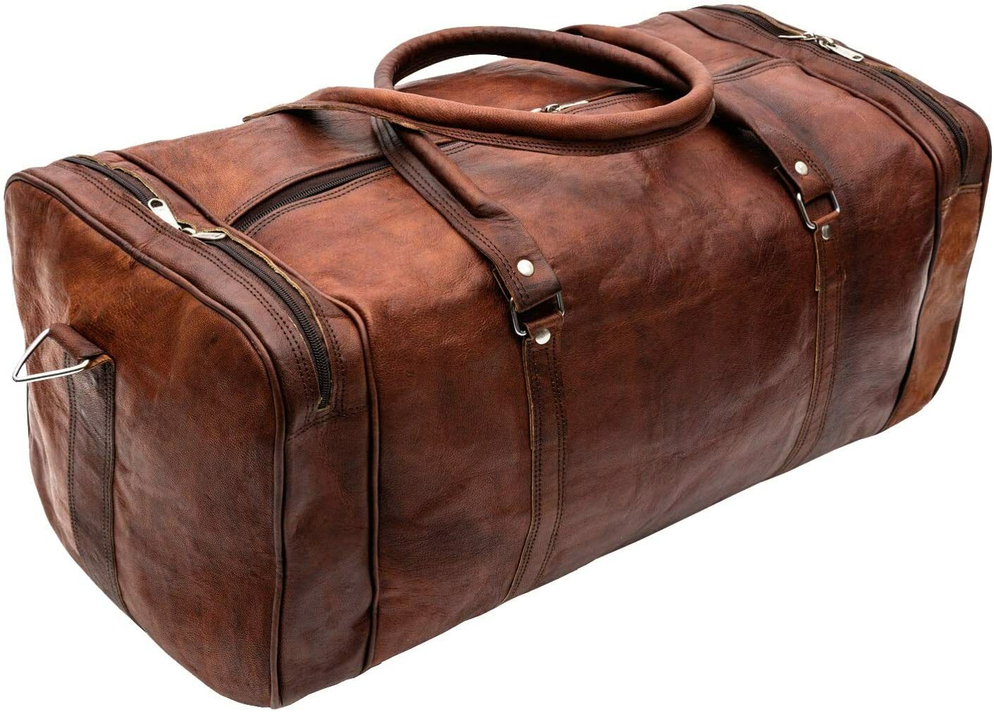 High Quality Leather Duffle Travel Bag Men Luggage Gym Vintage Weekend Overnight
