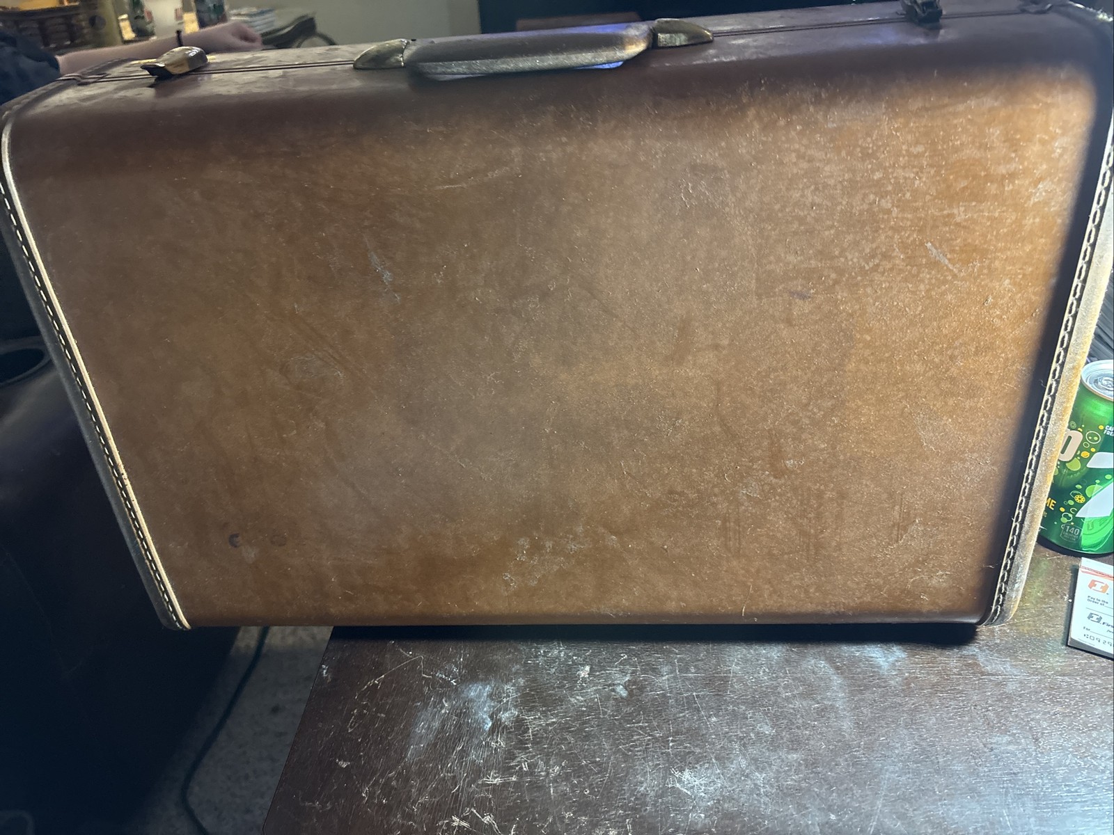 Vintage Samsonite Streamlite Suitcase Brown 1950s Mid-Century Latch Cover Gone