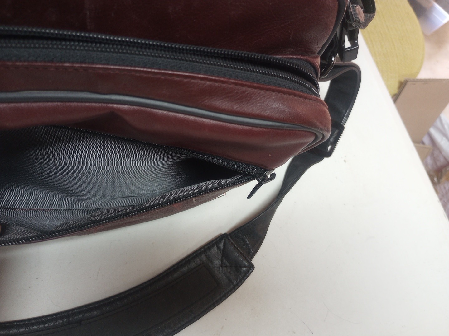 Vintage KOA branded leather crossbody or shoulder bag.