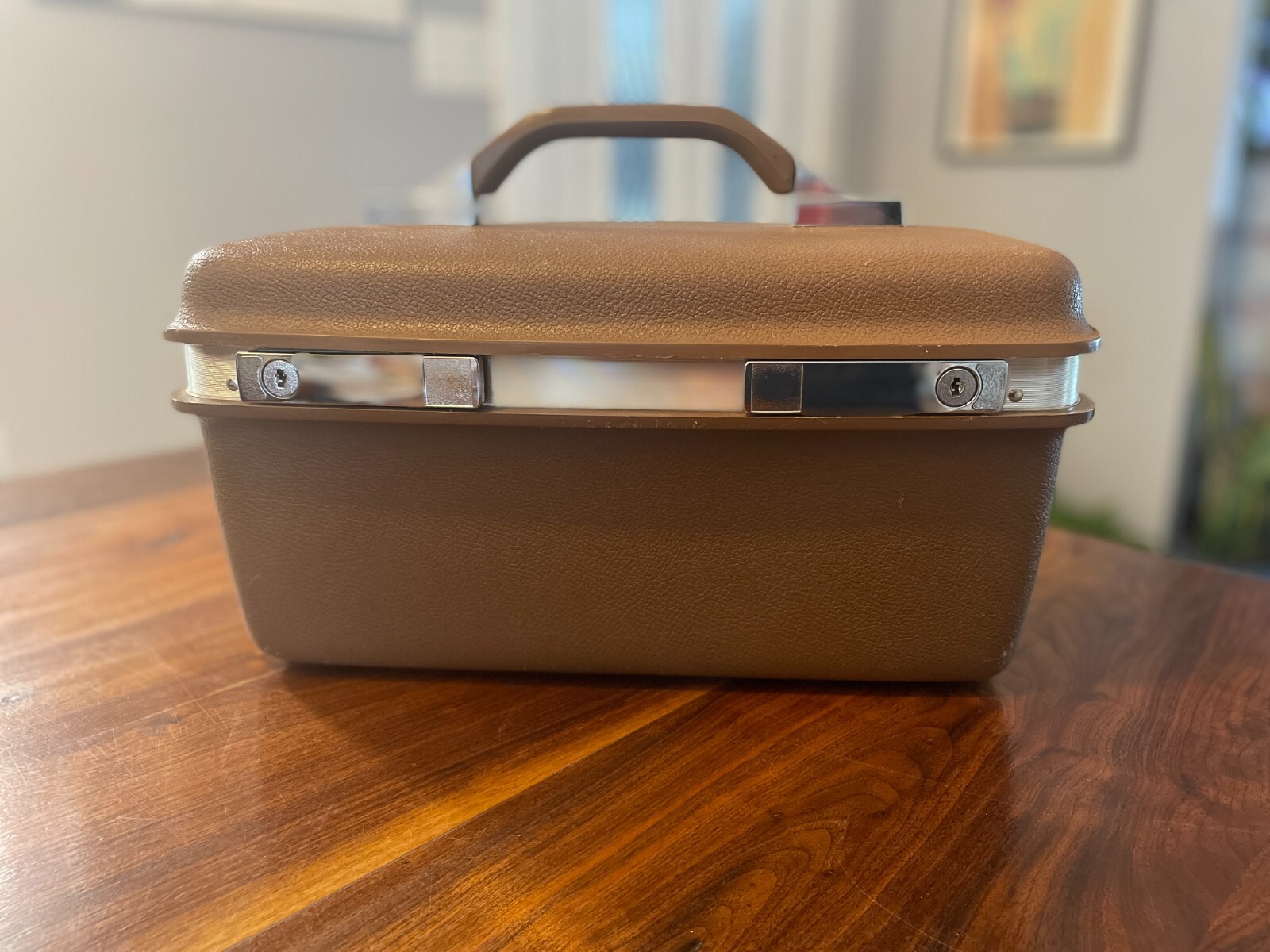 VTG Samsonite Train Case Montbello II Brown Luggage Case No Mirror or Tray