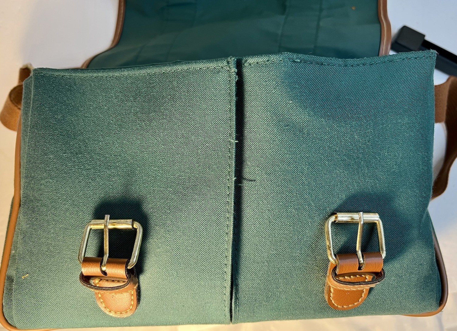 RALPH LAUREN POLO Lightweight GREEN Canvas Insulated Shoulder Tote Carry On Bag!