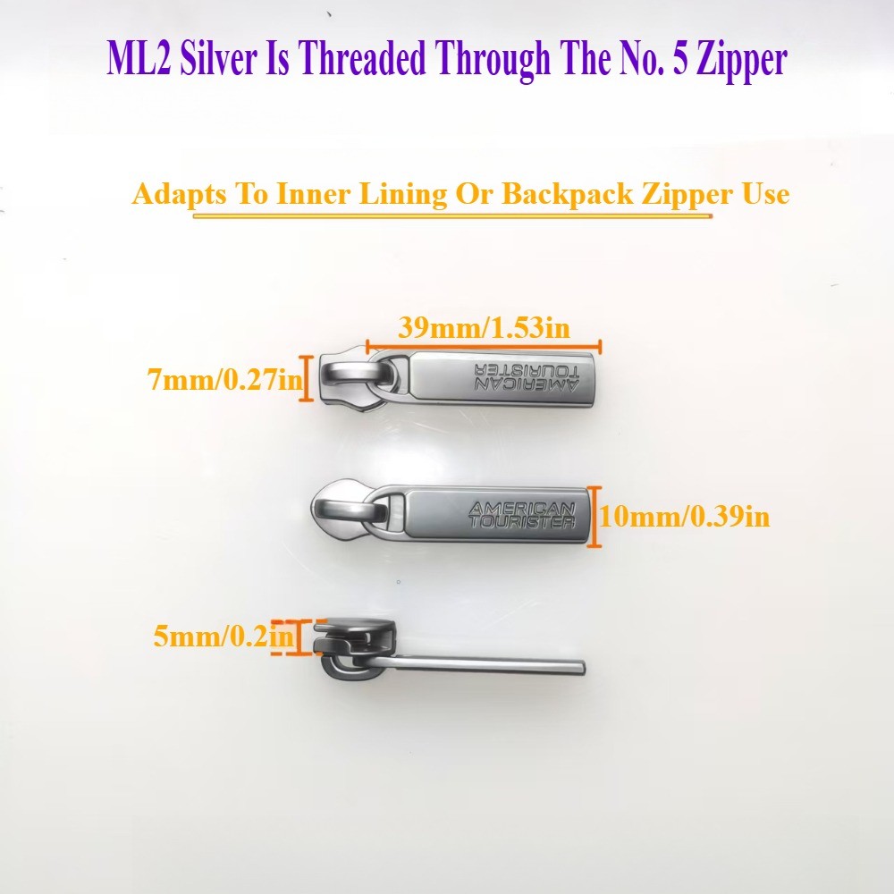 No. 8 metal zipper pull suitable for Samsonite zipper