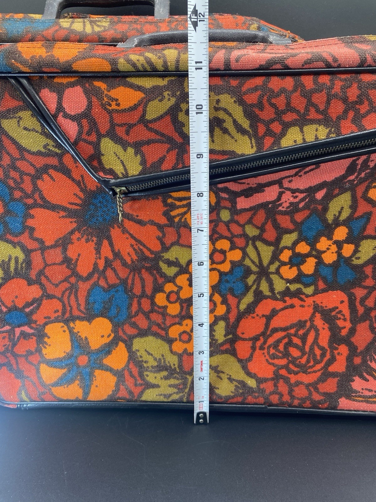 2 pc. 70s Flower Power Fabric Suitcases Luggage Made in Japan Vintage