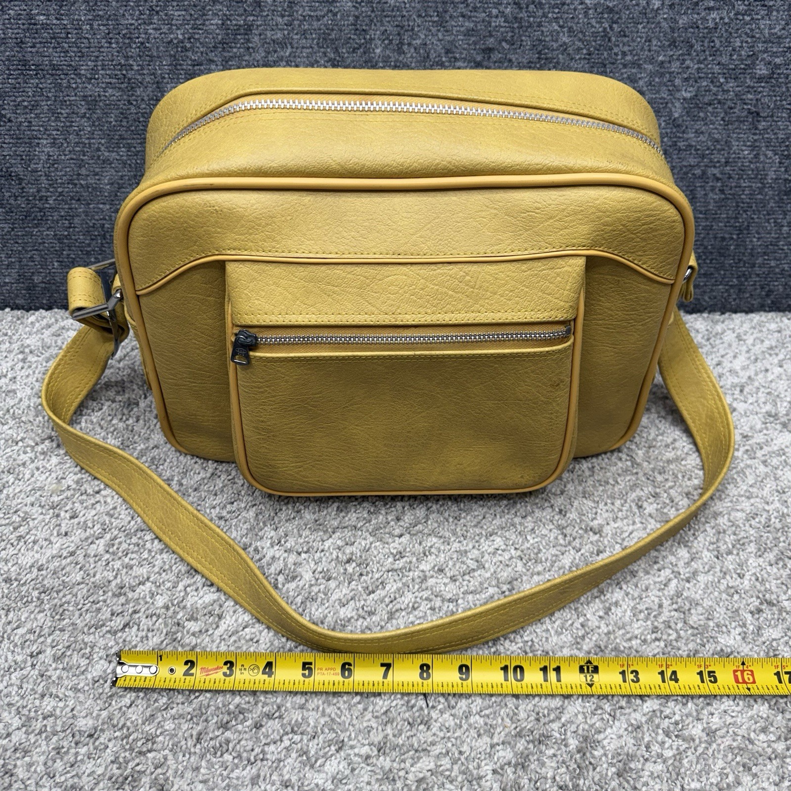 Vintage American Tourister Carry On Tote Overnight Shoulder Bag 14” mustard