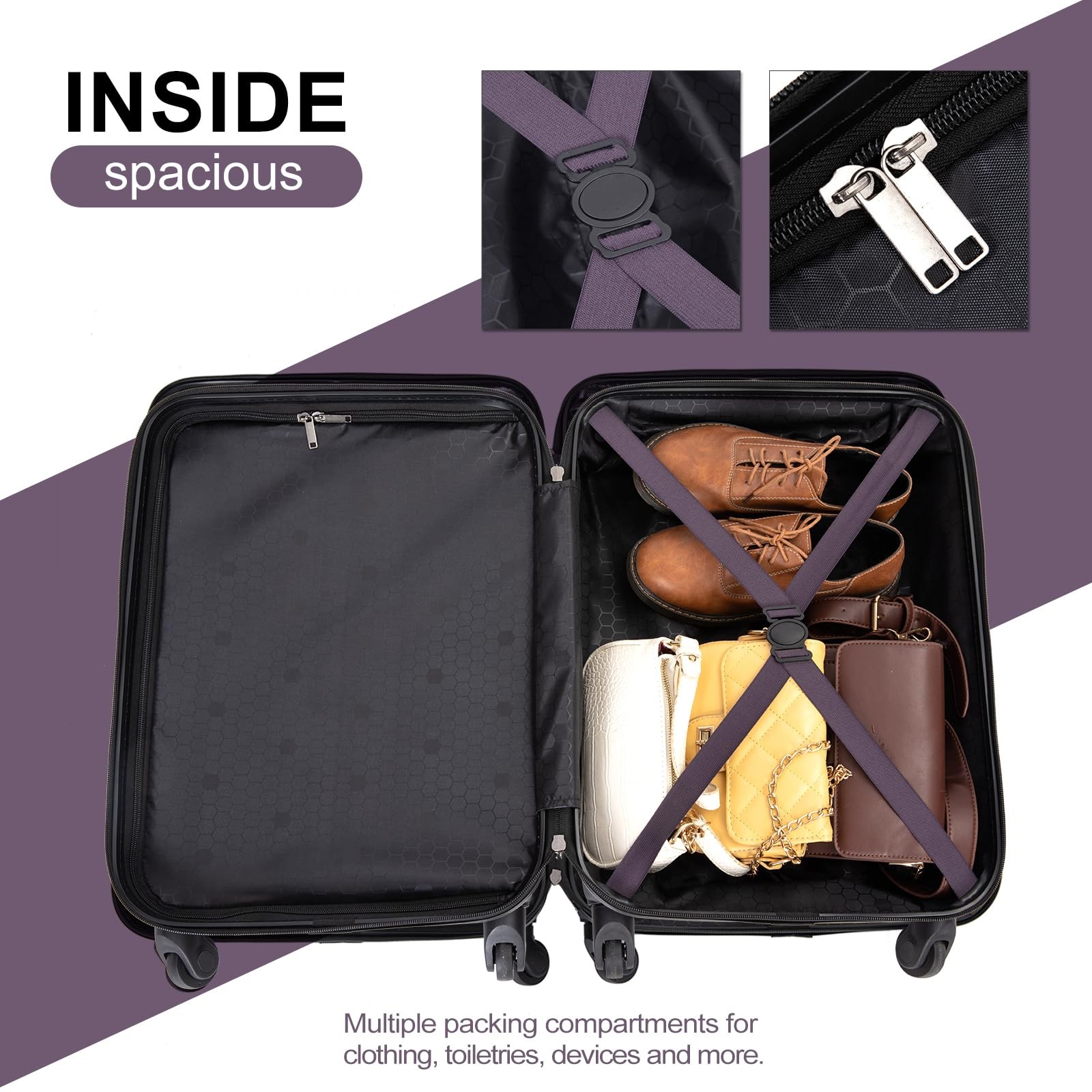 Travelhouse Hardside Luggage Lightweight Travel Suitcase Spinner Wheels Carry on