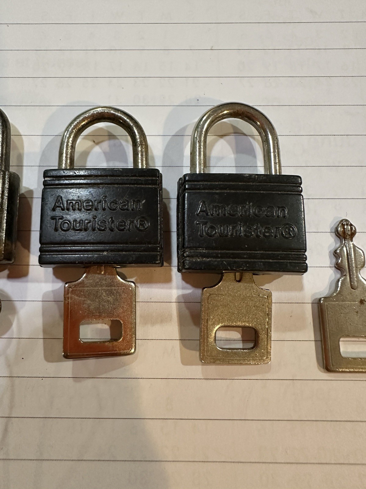 3 Vintage Luggage Lock W/Key Tested Works 2 American Tourist 1 Unbranded