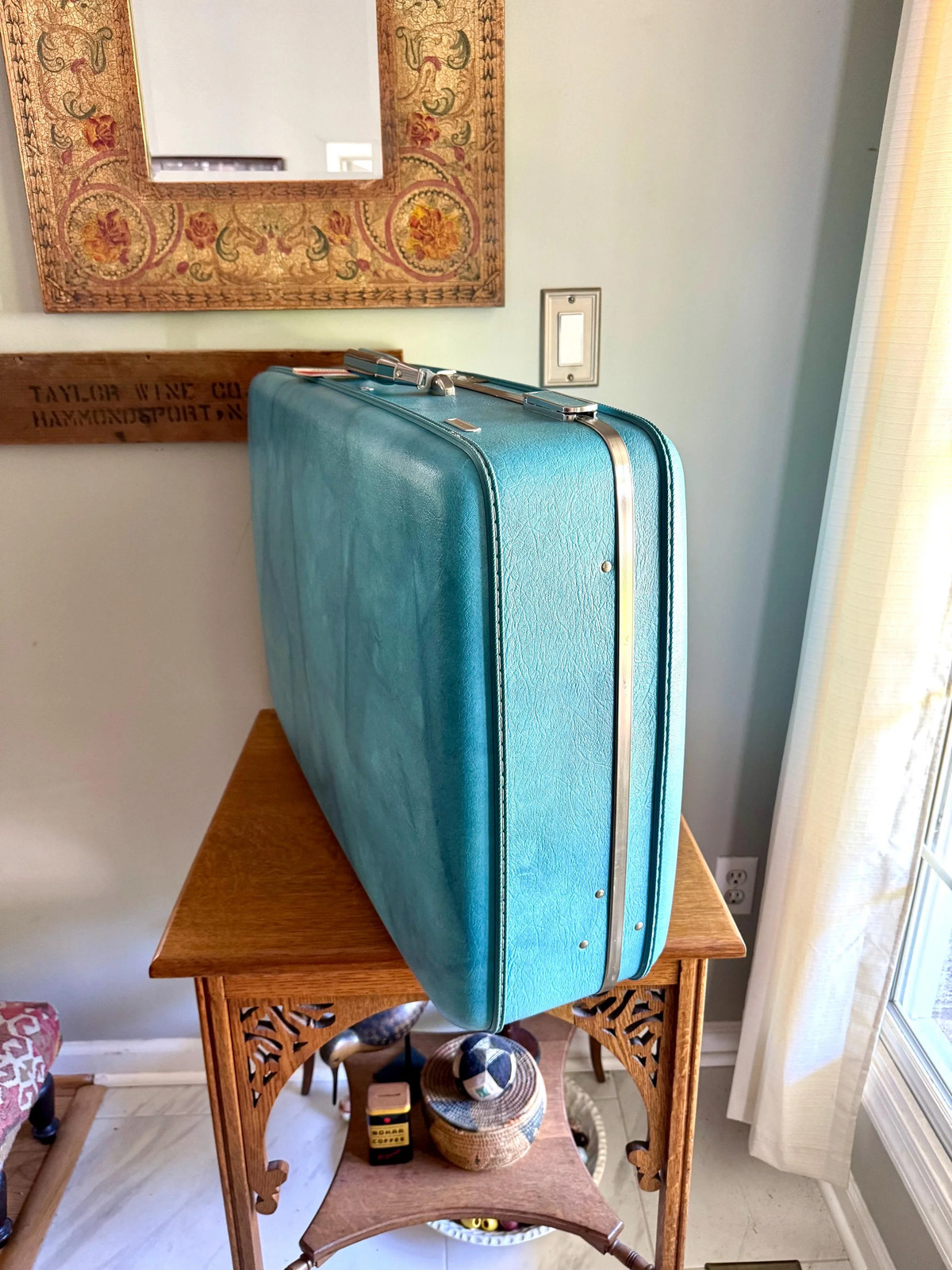 Vtg American Tourister Turquoise Marbled Luggage | American Tourister Suitcase