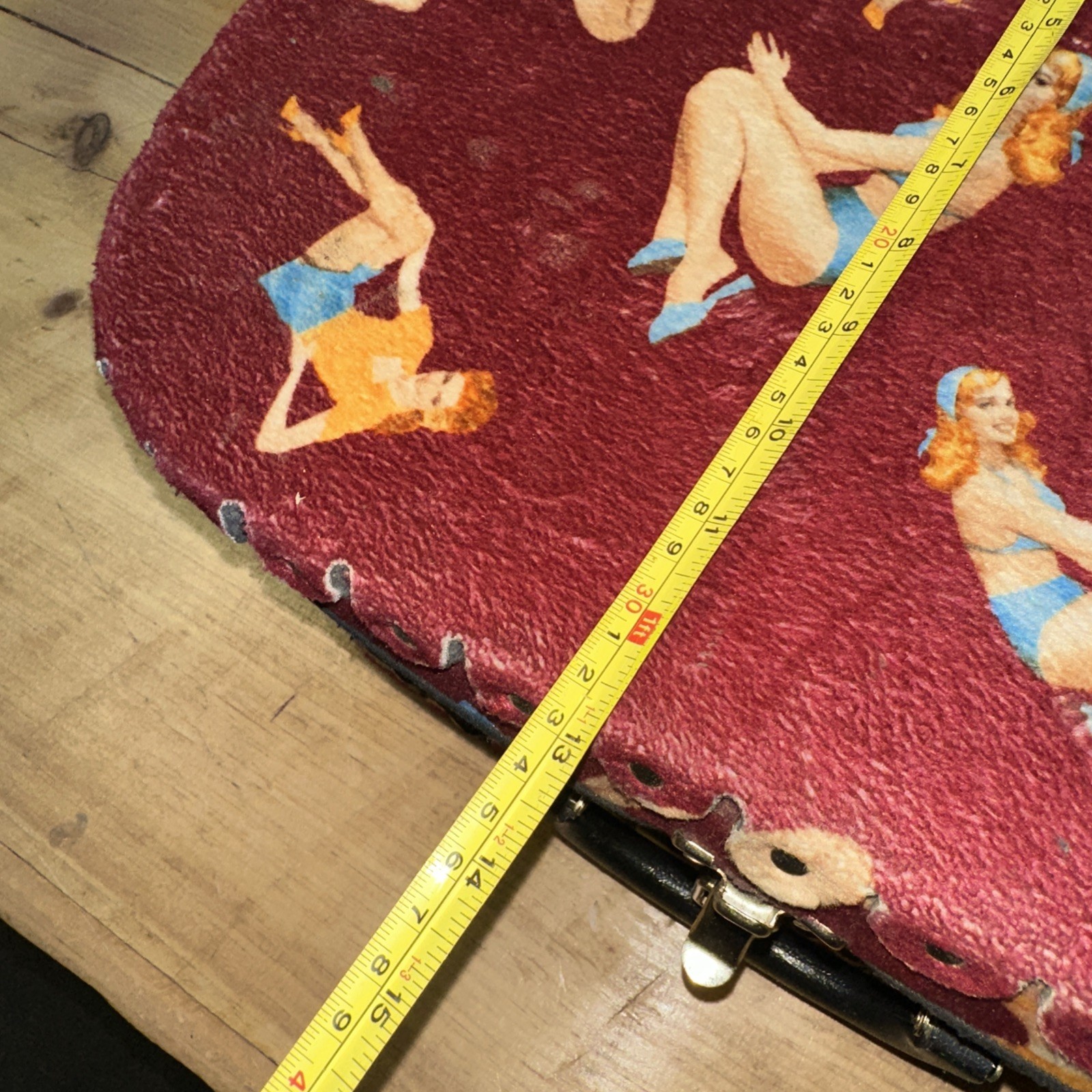 Vintage 40s Small Felt Girly Suit Case Red See Pic