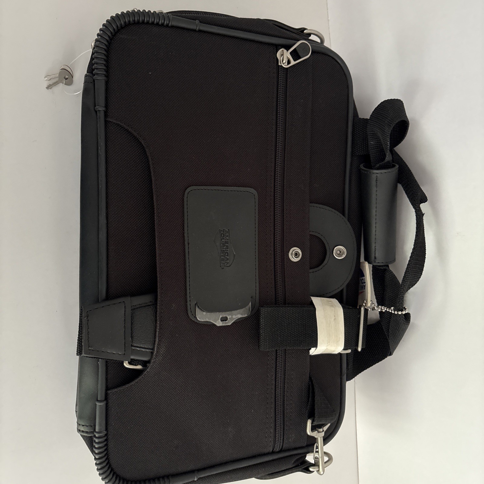 VTG American Tourister Tote Carry-On Bag w/Shoulder Strap – Black – 17″ – New