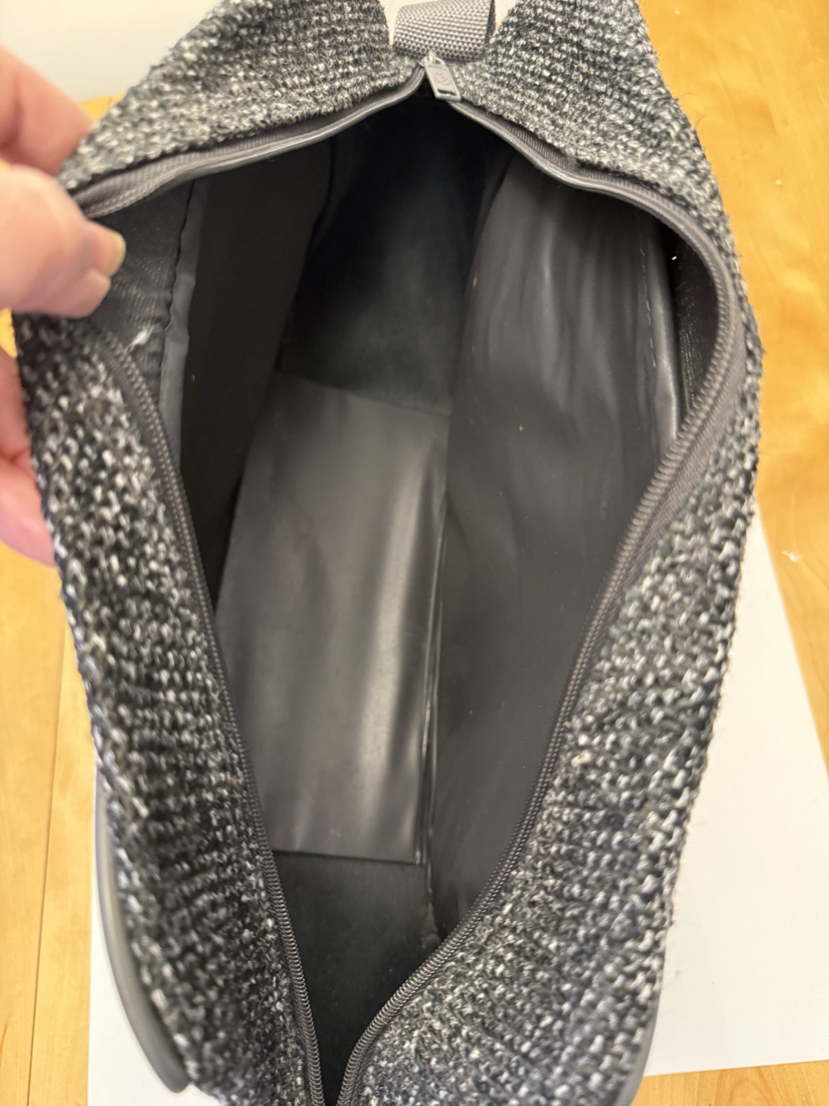 Oscar de La Renta Vintage Grey Tweed Weekender Bag with Tag. Ex Cond
