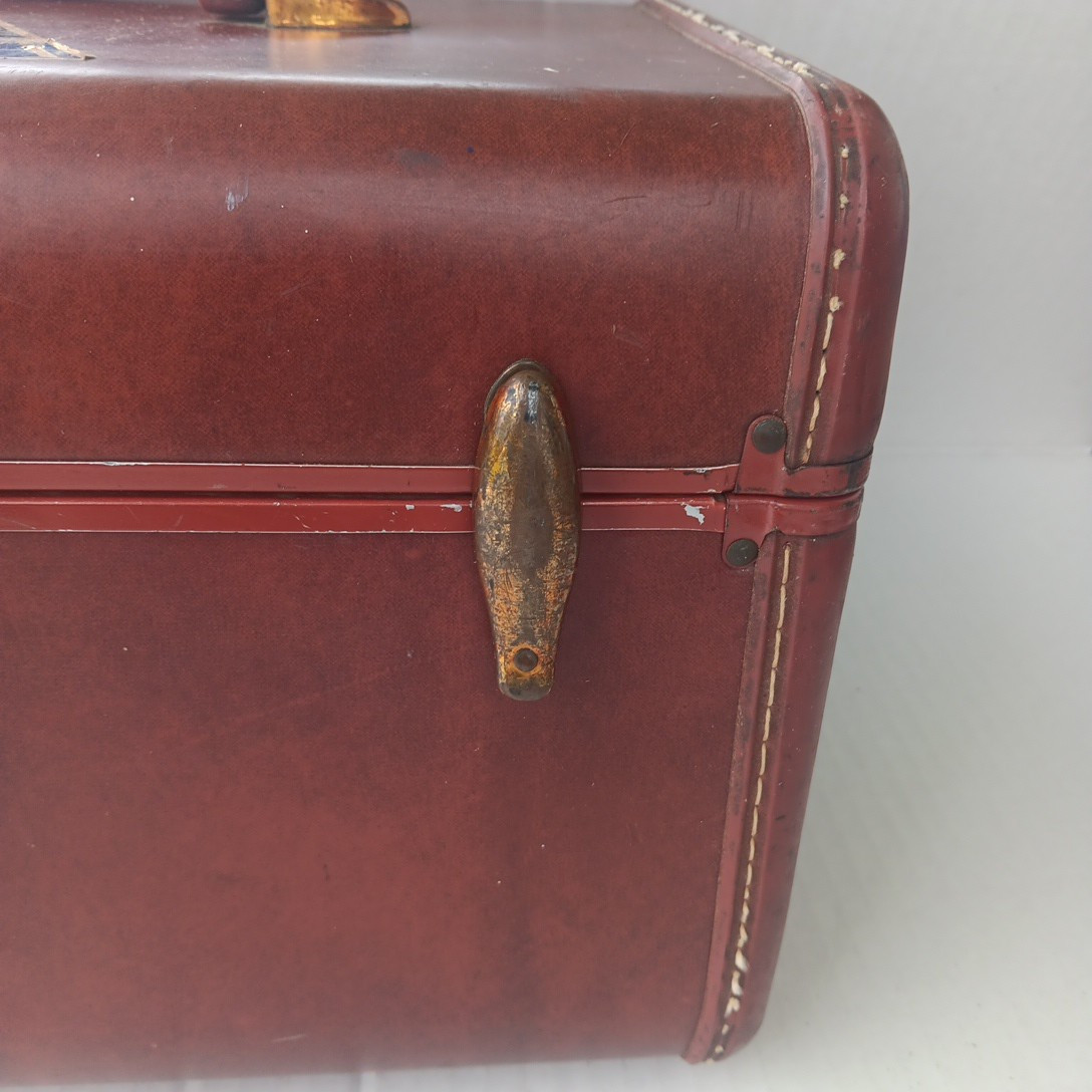 Vintage Shwayder Samsonite Luggage Style 4912 Travel Case Saddle Brown No Key