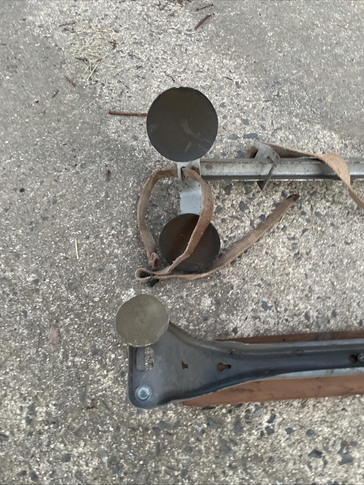 Lot Of 2 Styles 2 Mismatch VTG Luggage Rack Cross Bars 1 W Straps For Parts