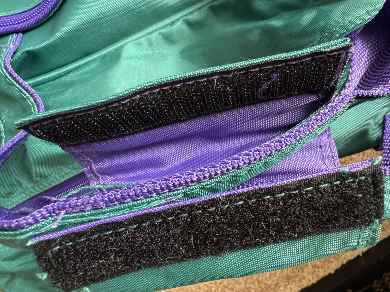 Members Only Bag Vintage 80s Duffel Bag Suitcase Teal and Purple