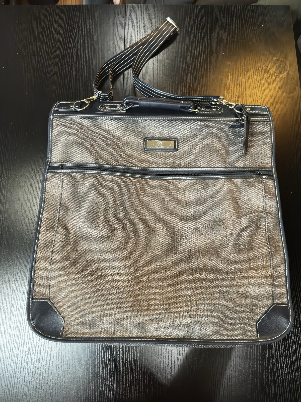 Vtg 80s Jordache Tweed Garment Bag Complete MINT Condition All Original; Strap.