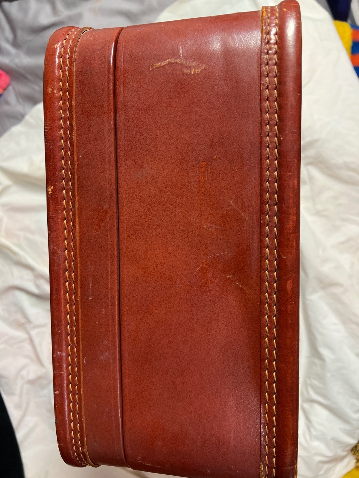 Rare! Vintage Leeds Tested Travelwear New York Suitcase Leather Shell