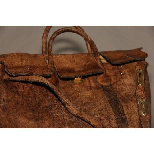 Vtg SIMA – PATICA Cuero Vala Leather Luggage Brass Hardware Made In Argentina