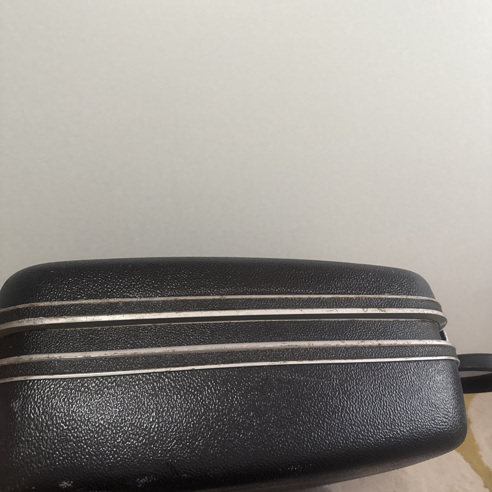 Samosonite Weekender Loop Handle Slate Gray Inside Top Vintage Floral Silk.
