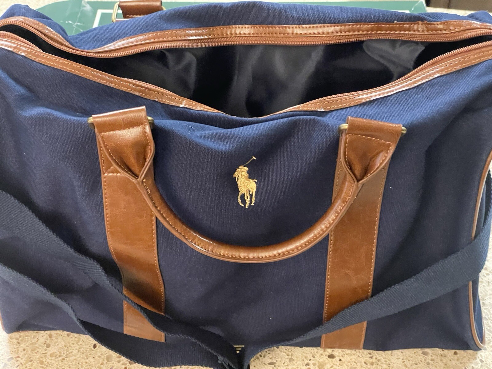 Vintage Ralph Lauren Polo Travel Bag – Blue Cotton (NIB)