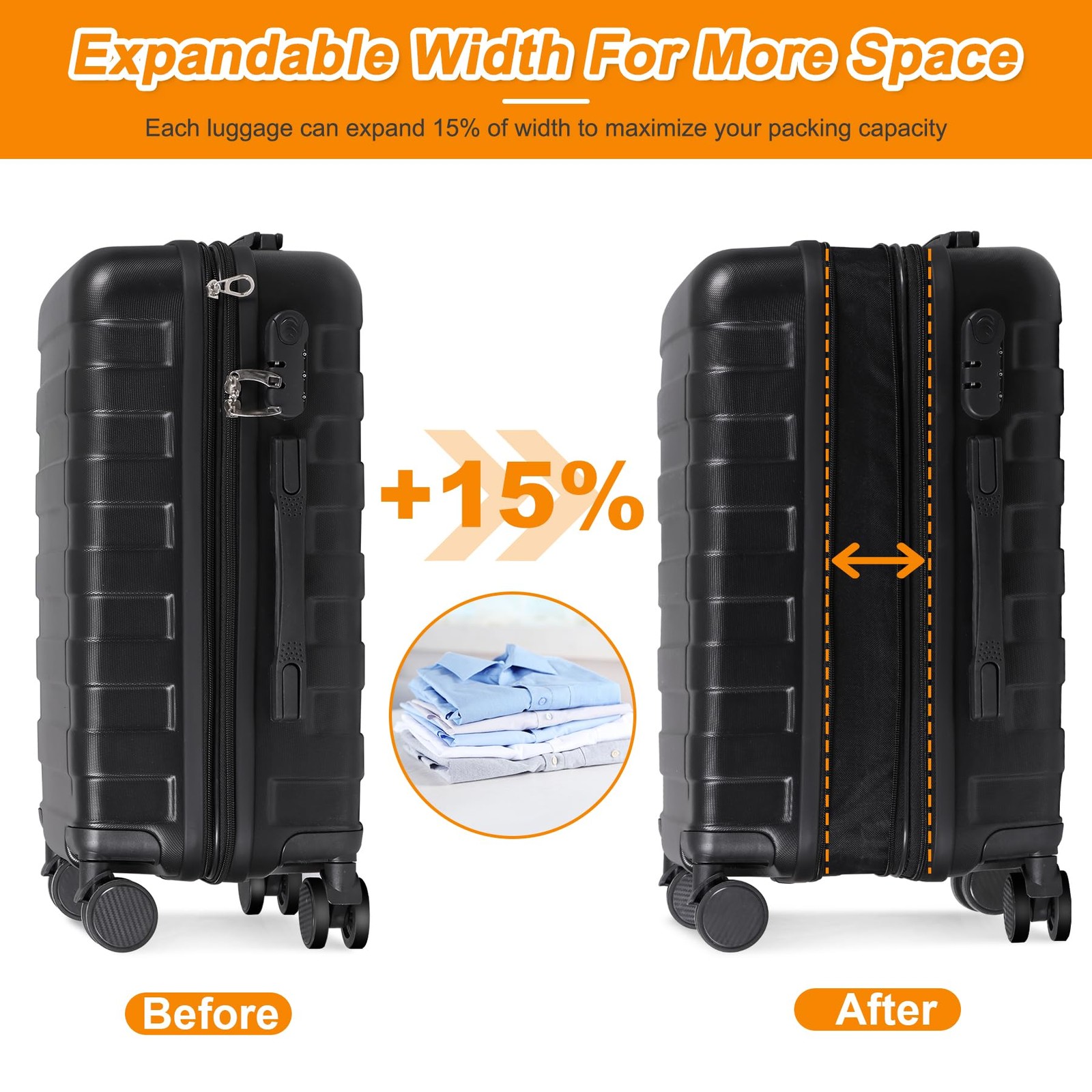 Epetlover 21-Inch Hardside Expandable Spinner Wheel Luggage Lightweight Travel