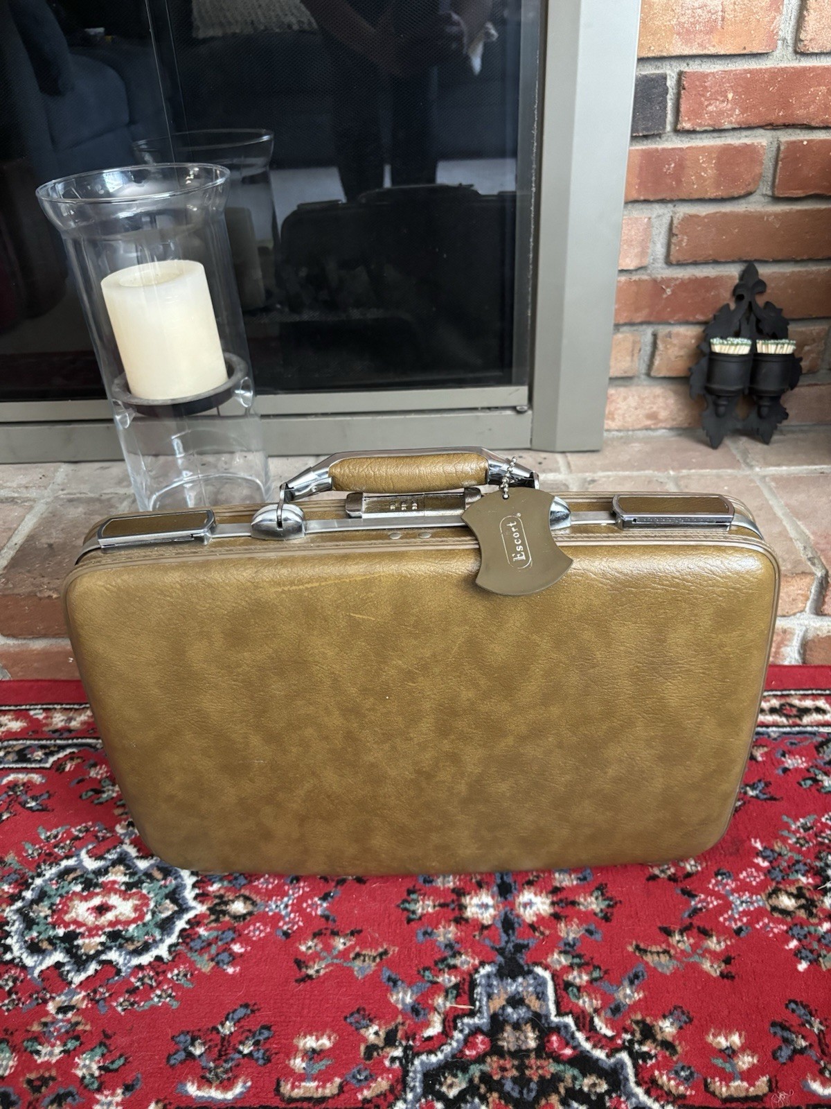 Vintage Escort American Tourister Briefcase Hard Shell Brown Luggage 18”x12.5”x3