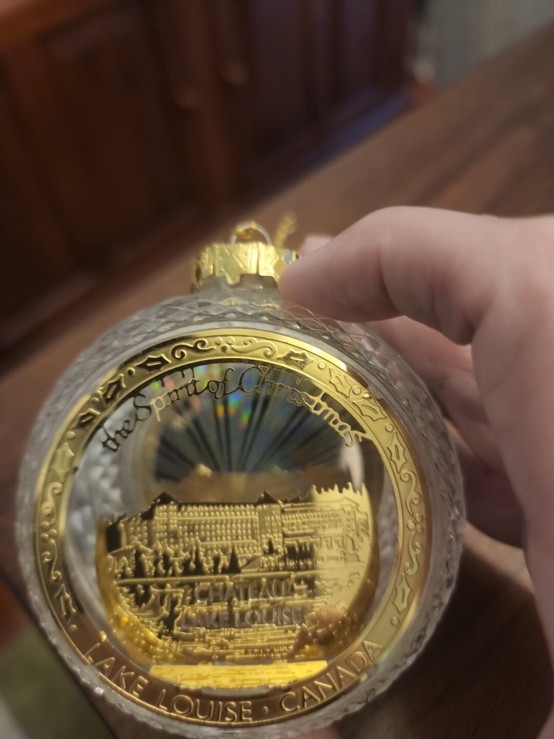 Chateau Lake Louise Ornament- fits over mini tree light for added color