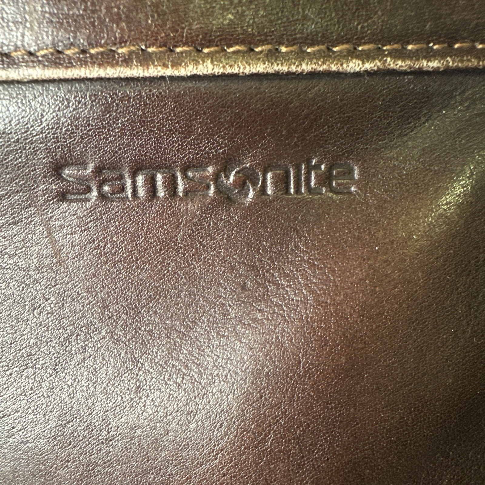 Vintage Samsonite Satchel Bag Leather Multi Shades Rugged Durable brass hardware