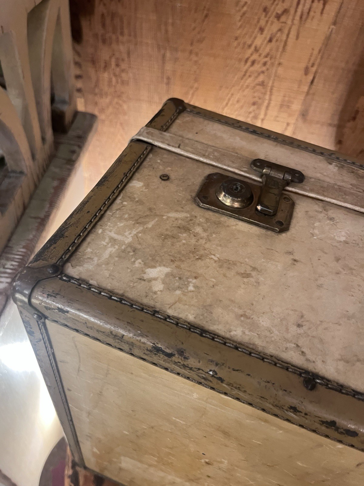 Rare Antique Vintage Hartmann Vellum Suitcase Luggage Travel Trunk Case Hard