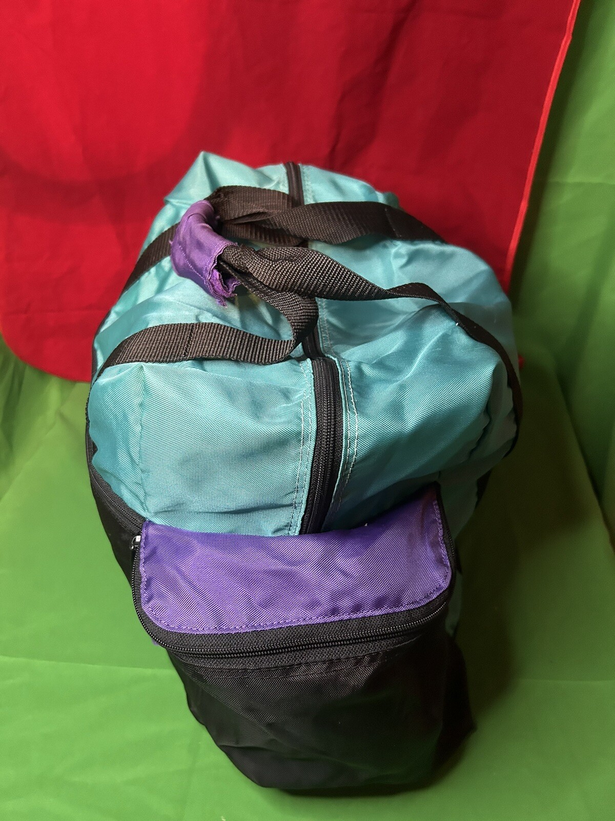 Amelia Earhart Luggage Carry Travel Overnight Bag Tote Blue Black Purple Vinyl