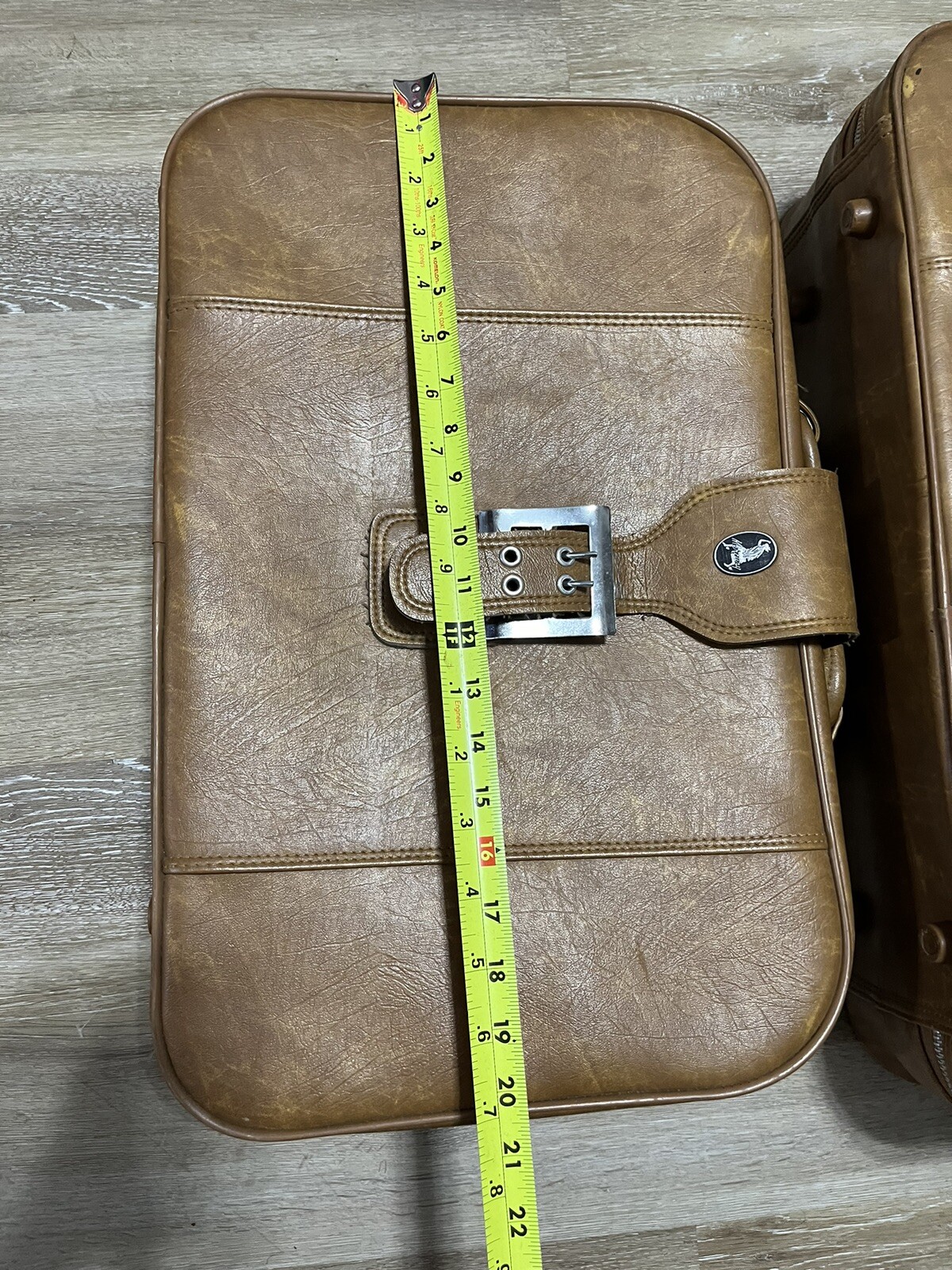 Set Of 2 Vintage Leather Mercury Suitcases Luggage Brown Travel Bags